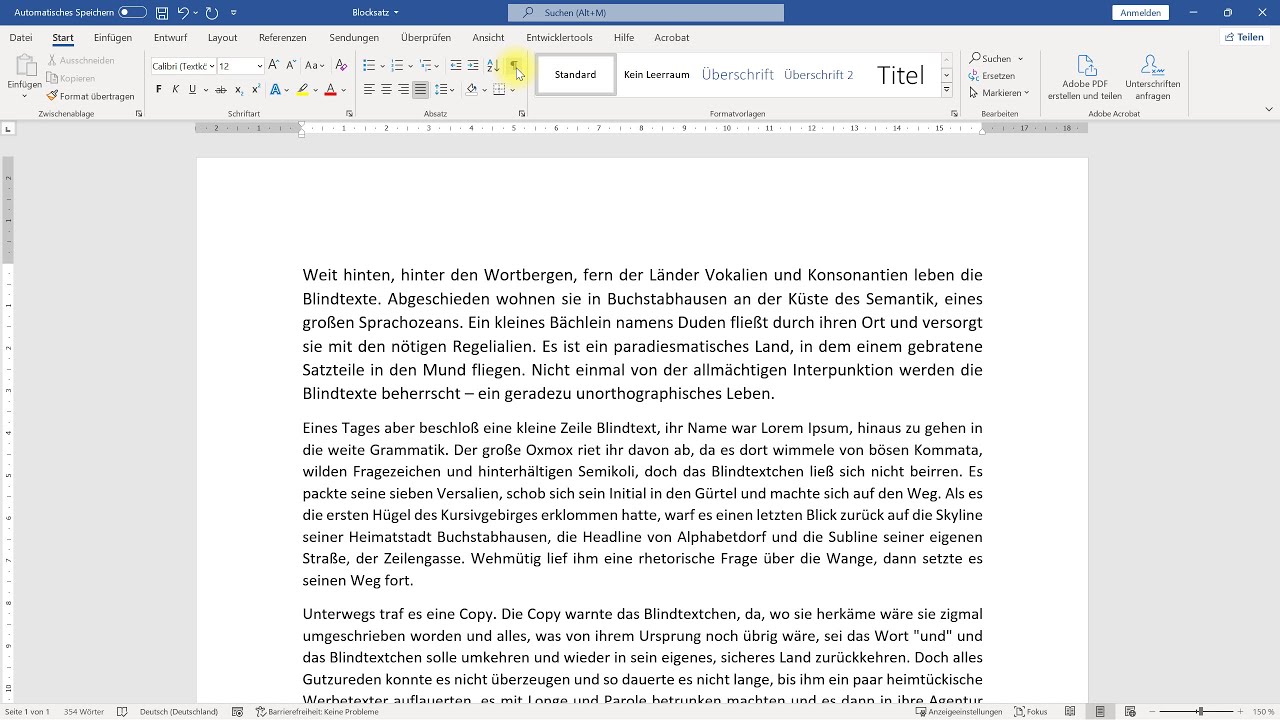 Blocksatz (mit Silbentrennung) &ndash; Word-Tutorial