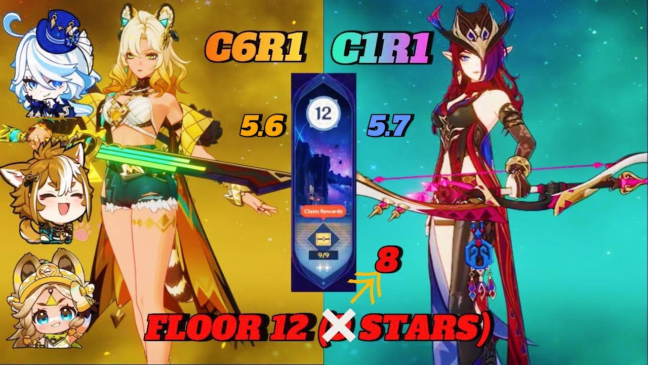 5.6 And 5.7 Abyss Floor 12 [8 Stars] | C6R1 Xilonen - C1R1 Chasca | Weirdo Abyss.. | Genshin Impact