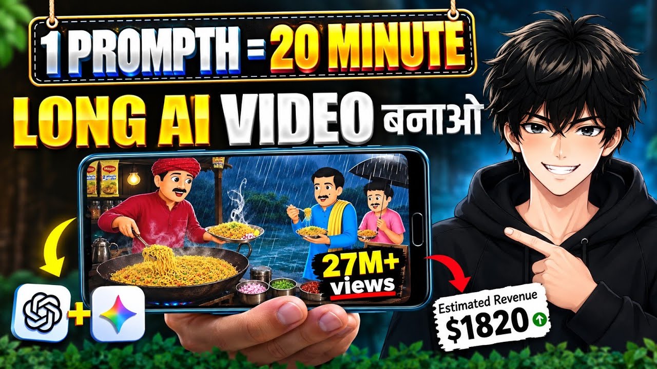 🎬 1 Prompt = 20 Minute Long AI Story Video 🤯 | 100% FREE Master Prompt Method