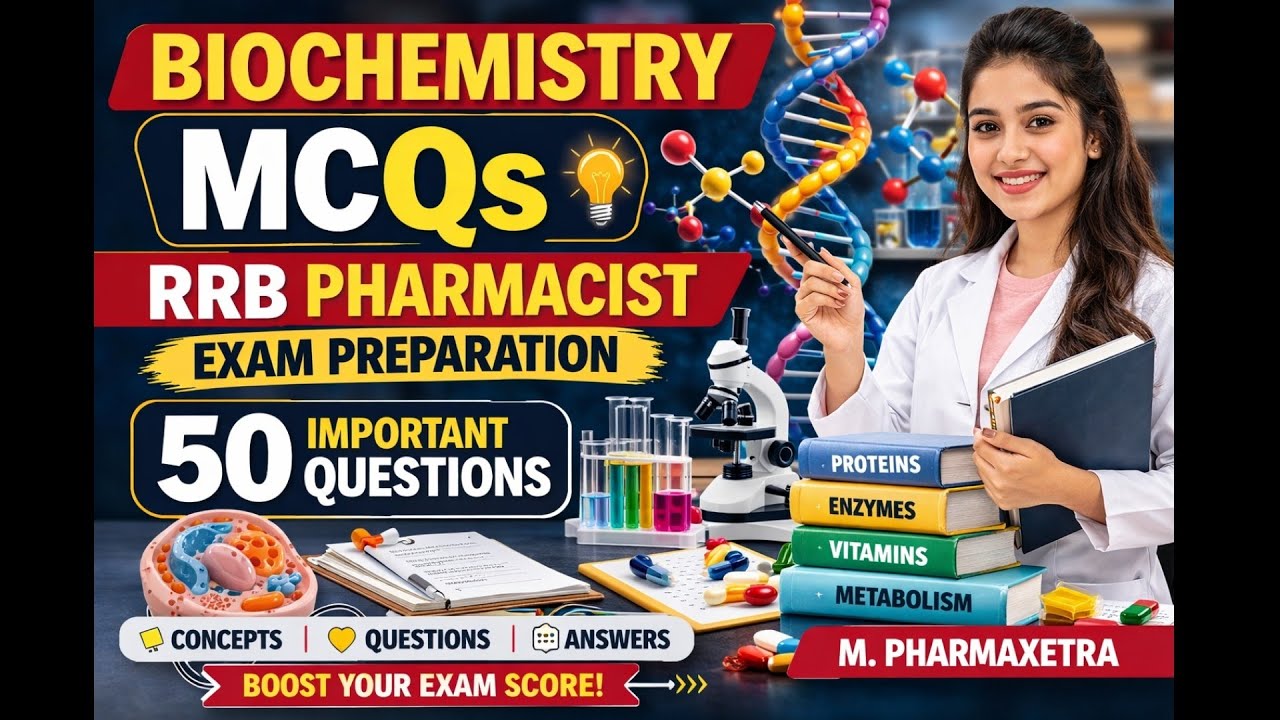 Biochemistry 50 MCQs || Railway pharmacist || Exam preparation ||