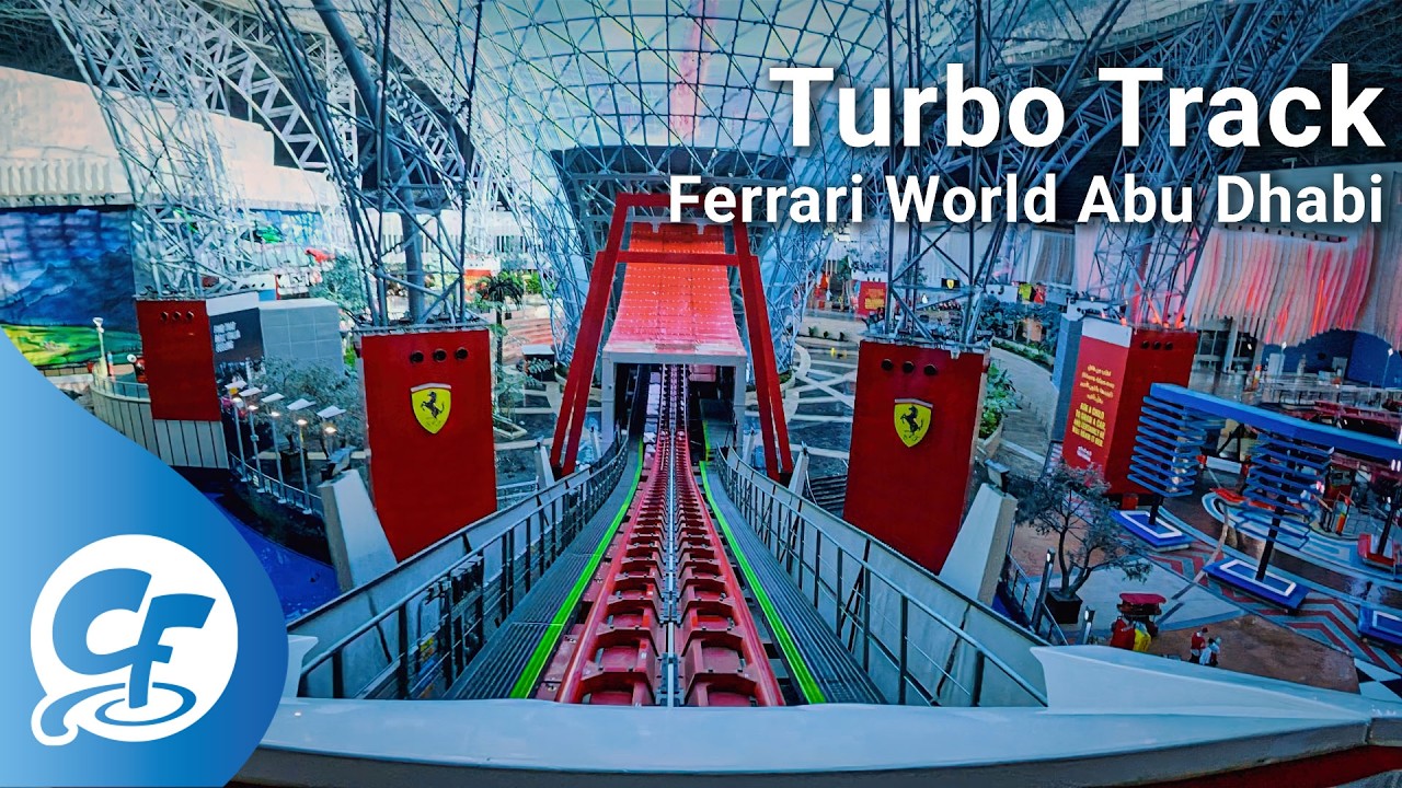 Turbo Track forward facing seat on-ride 4K POV Ferrari World Abu Dhabi