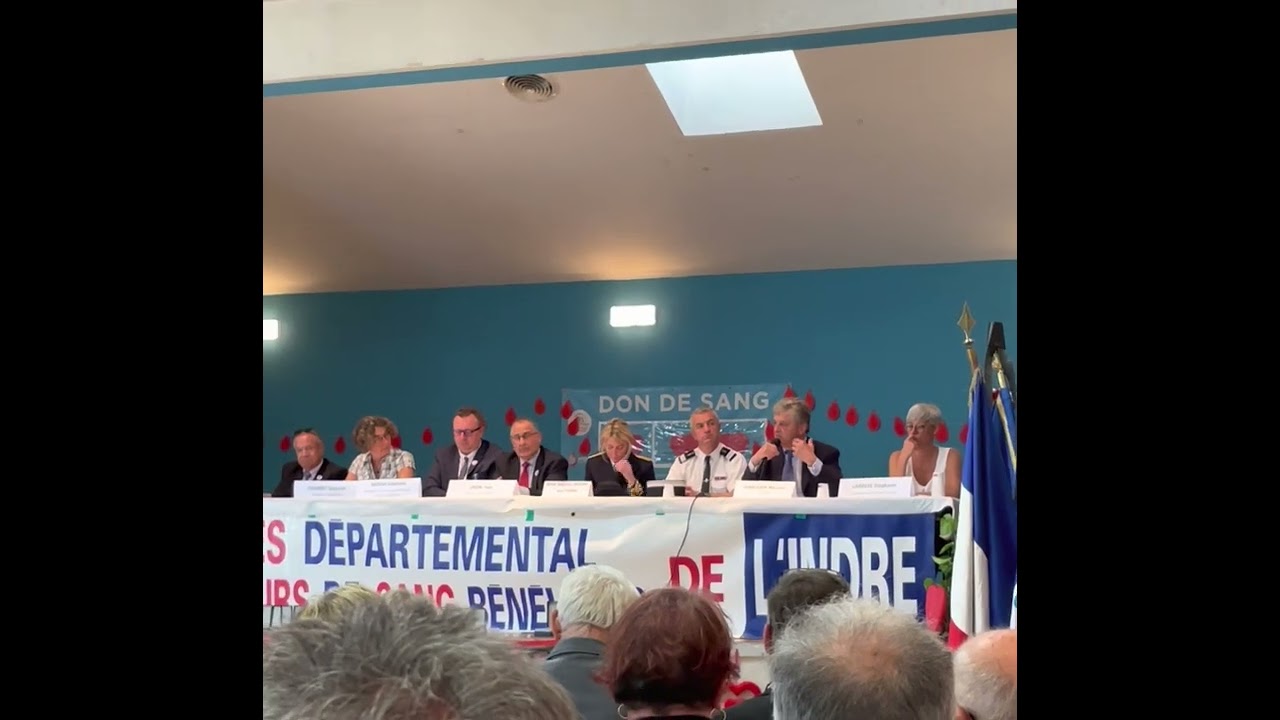 Intervention de Nicolas Forissier au congrès départemental des donneurs de sang bénévoles de l’Indre