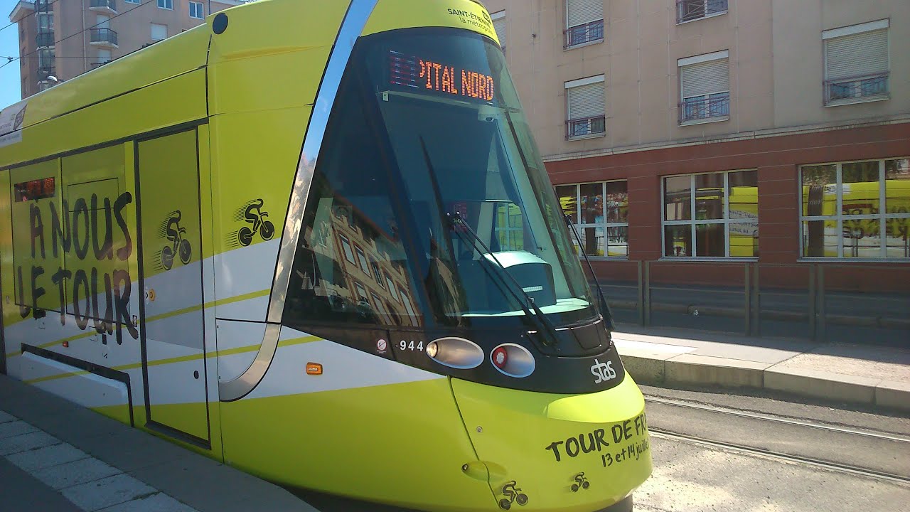 Tramway CAF Urbos 3 Saint-Etienne - de La Terrasse à l'Hôpital Nord