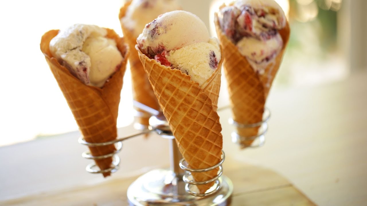 Red, White and Blue Ice Cream with Homemade Waffle Cones  (COLLAB WITH ANNA OLSON OF OH YUM!)