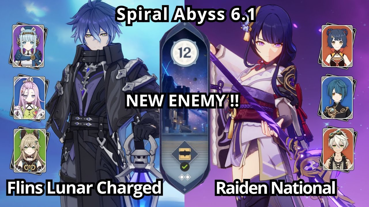 NEW !! C0 Flins Lunar Charged & C0 Raiden National - Spiral Abyss Floor 12 Genshin Impact 6.1