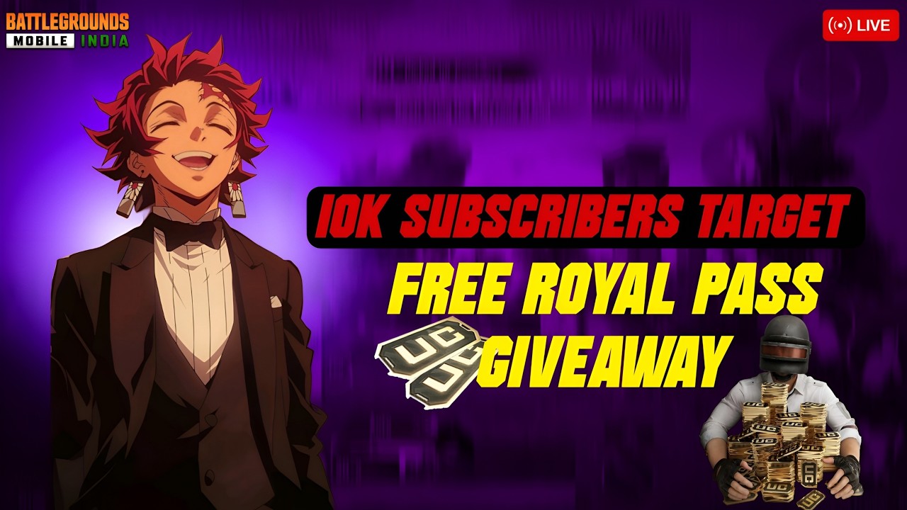 💸 FREE ROYAL PASS GIVEAWAY 10K SUBSCRIBERS TARGET 🎯 #bgmi #pubg #shorts #pubgmobile #shortsfeed