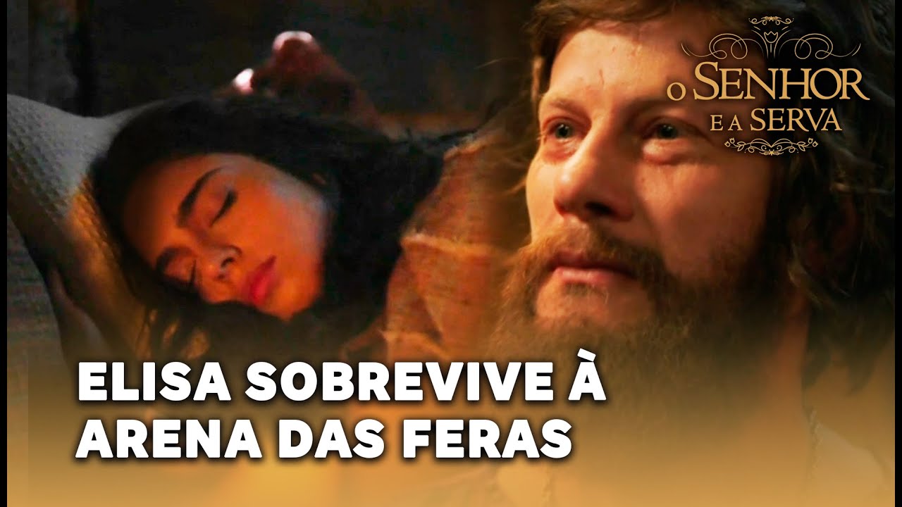 O SENHOR E A SERVA: Magnus e Quésia cuidam de Elisa após ela sobreviver à arena das feras