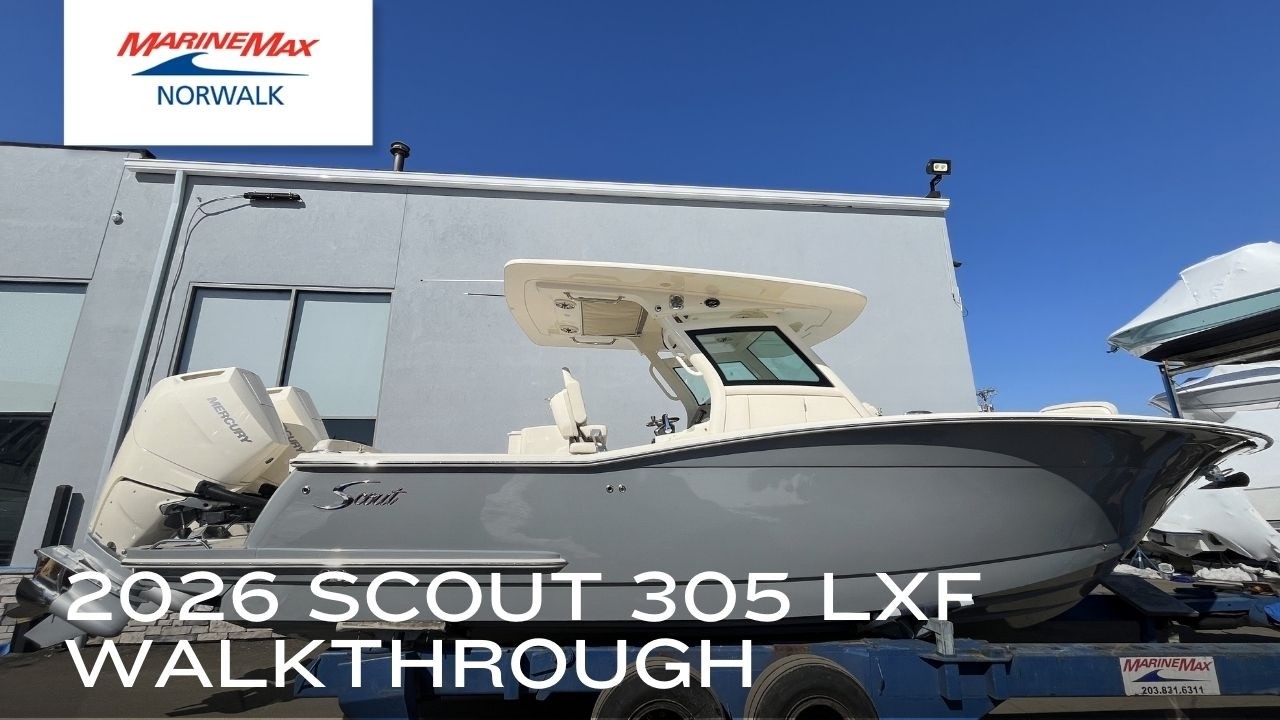 Продается лодка Scout 305 LXF 2026 года выпуска в MarineMax, Норволк, Коннектикут.