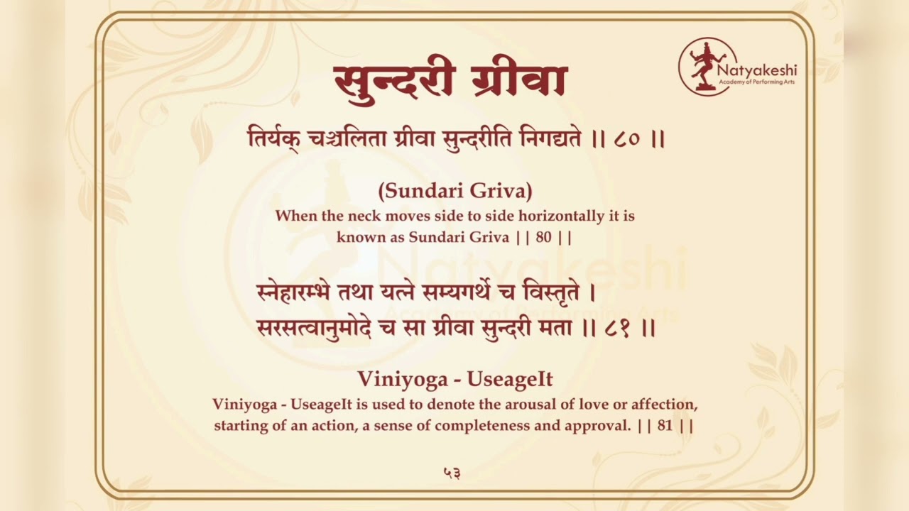 Shlok 79-86 Greeva Bheda & Viniyoga #abhinayadarpan #neck #movement #bharatanatyam #natyakeshi