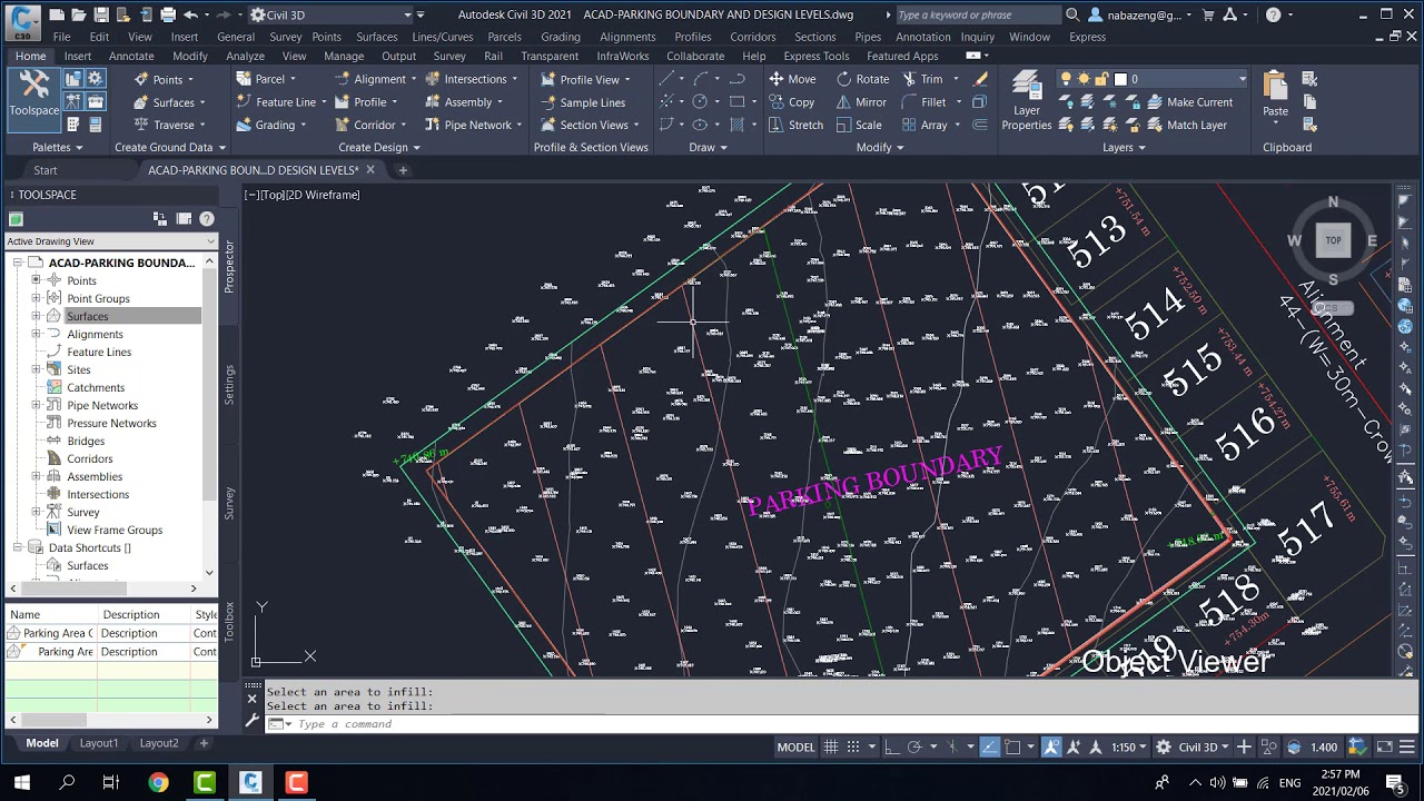 Civil 3D Using Grading -Calculating Cutting And Filling Volume