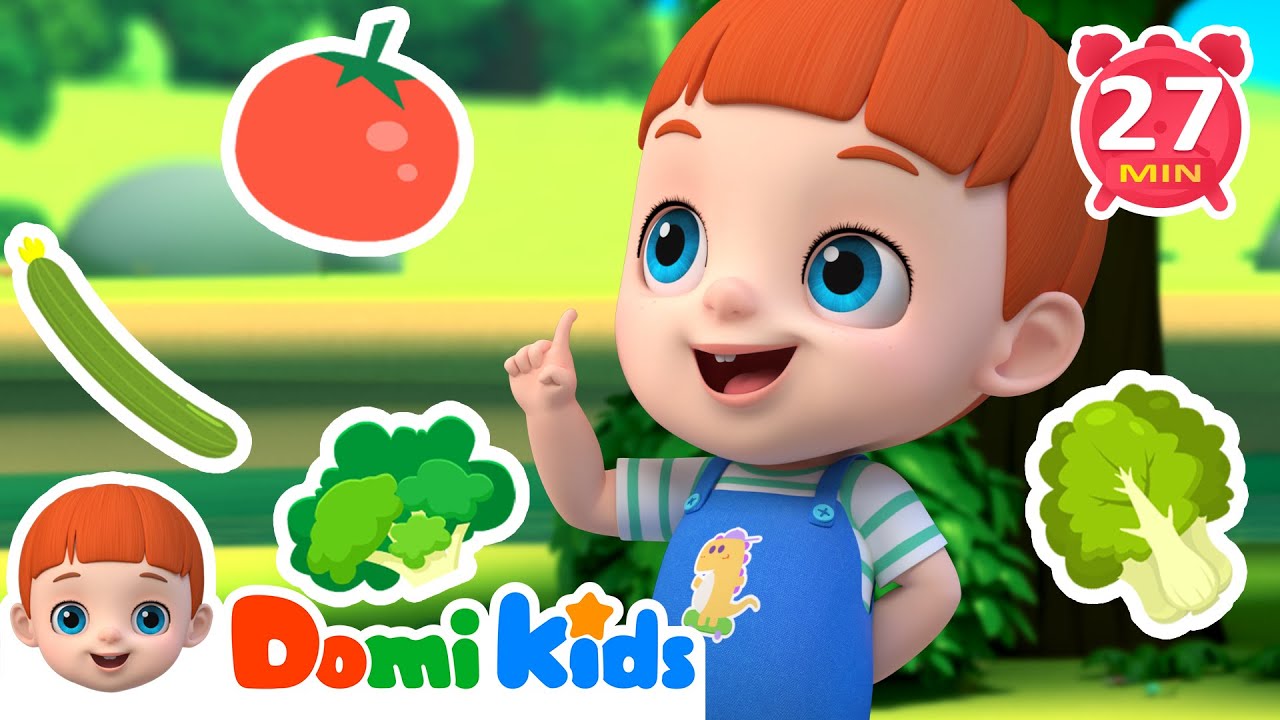 Vegetable Song🥬🍅🍆 + More| Sing Along Domikids | Best Kids Songs & Nursery Rhymes | Educational Songs