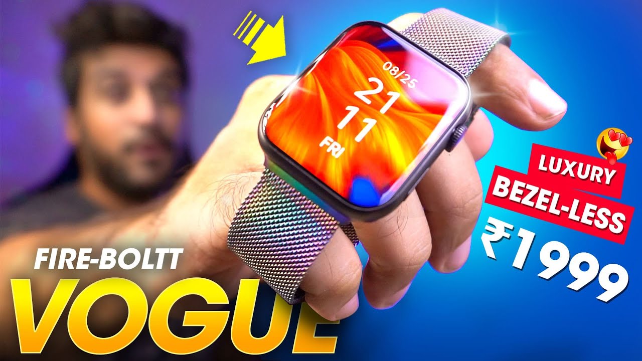 BIGGEST *BEZEL-LESS* Display Smartwatch Under ₹2000 Rs. ⚡️ Fire-Boltt VOGUE Smartwatch Review!