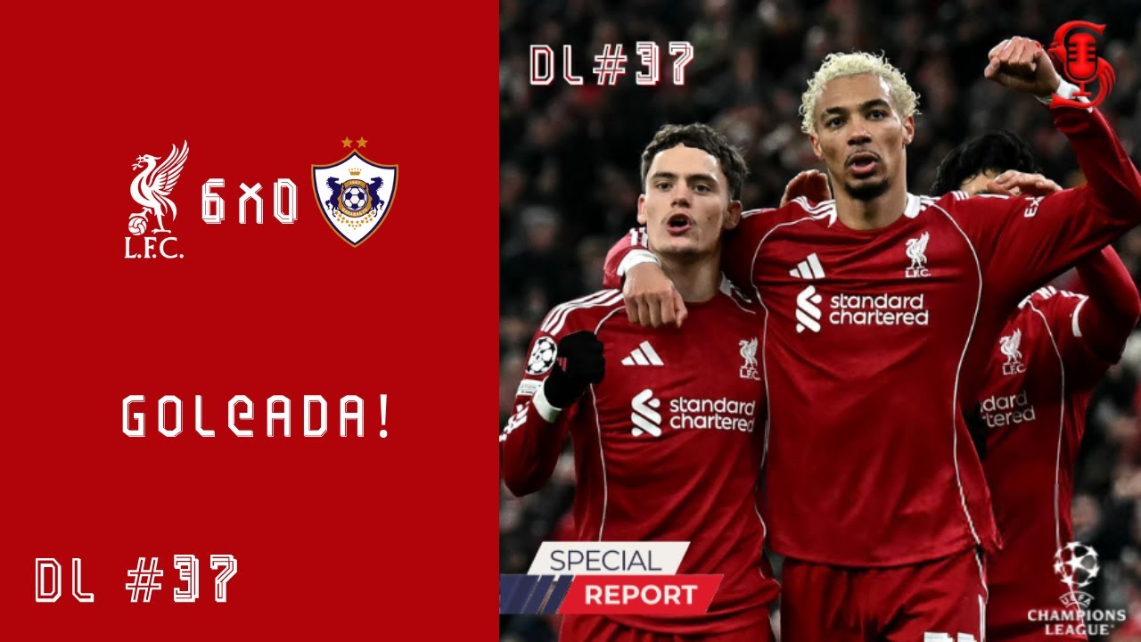 GOLEADA NA CHAMPIONS LEAGUE E CLASSIFICAÇÃO PARA AS OITAVAS - DIRETO DE LIVERPOOL 37
