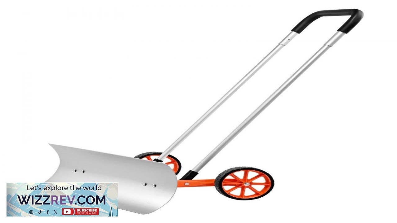 VEVOR Snow Shovel with Wheels 30 inch Snow Shovel for Driveway Metal