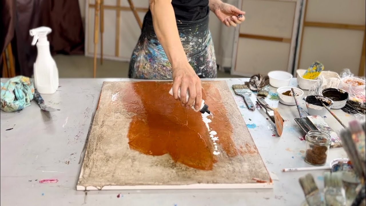 Paste + Fluid Acryl 💕 traumhafte Kunst - Schichten - Du wirst erstaunt sein, wie einfach es ist