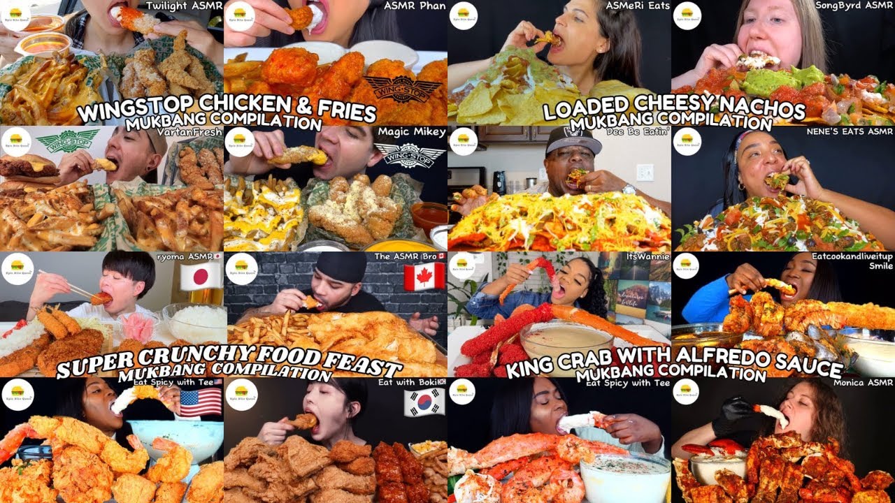 ASMR | 1 HOUR ULTIMATE SATISFYING BIG BITES MUKBANG COMPILATION PART 8 |