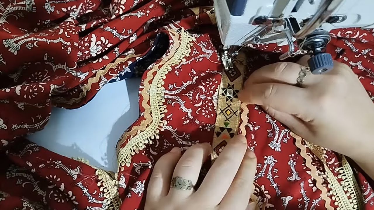 خياطة فستان دراعة دشاديش قندورة جبة عباية روبة  ولا أروع وبالتفصيل خياطة وتفصيل Sewing a Kabyle dres