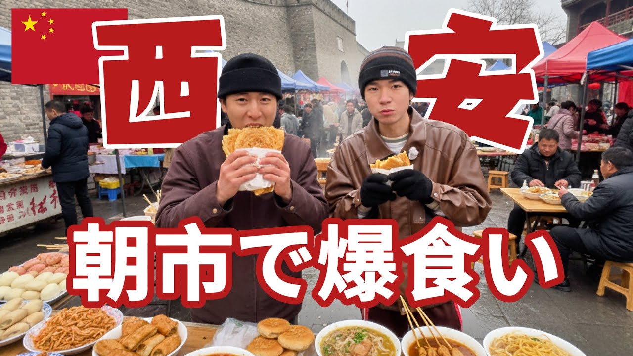 小麦文化ど真ん中の朝ごはんが最高すぎた｜西安の朝市で爆食い！