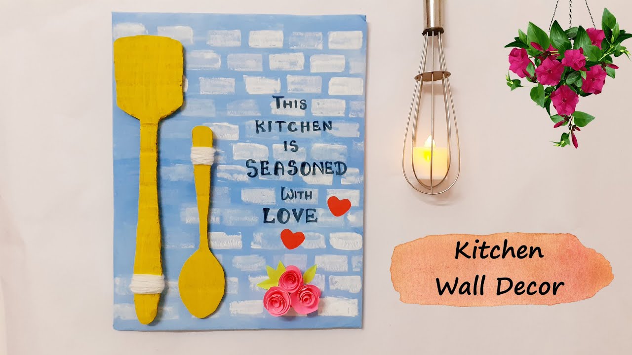 Zero budget Kitchen Wall Decoration Ideas | Rental kitchen makeover | DIY kitchen decor : Part 1