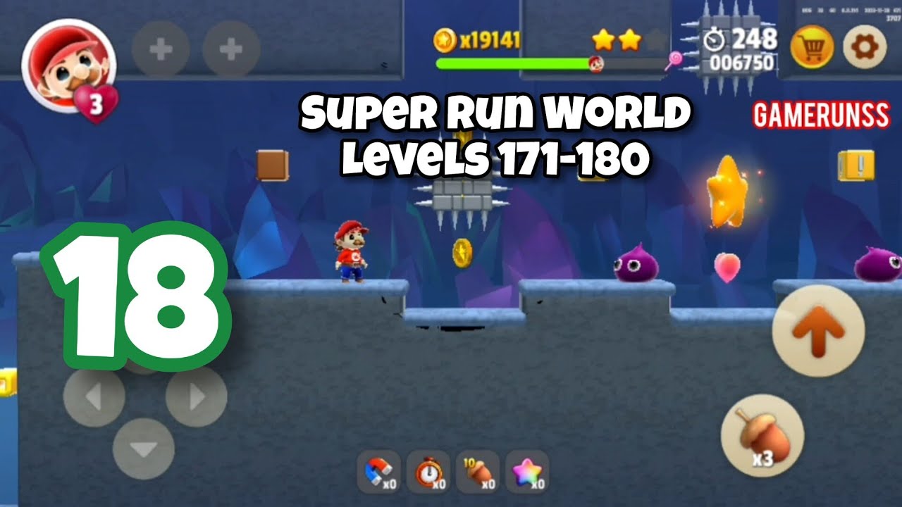 Super Run World: Go Jump Bro - Gameplay Walkthrough Android Part 18 - Levels 171-180