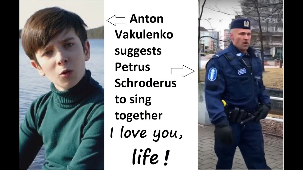A Russian schoolboy-ecologist offers a Finnish policeman to sing “I love you, life” together.