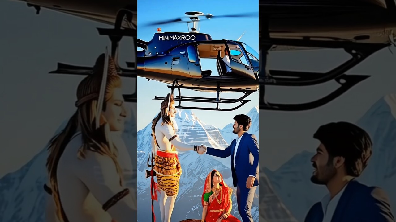 "Helicopter Wedding Blessing by Lord Shiva | AI Art by Minimaxroo x Hailuo AI" 