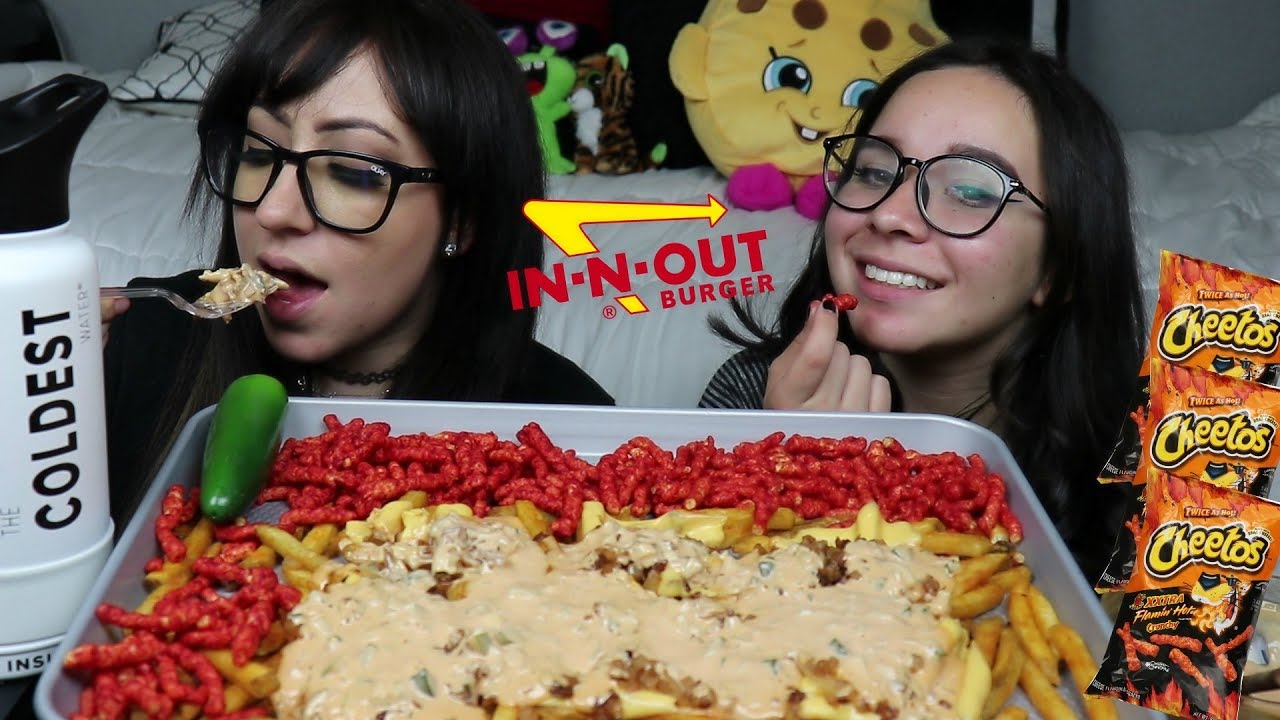 FLAMIN HOT ANIMAL STYLE FRIES MUKBANG | EATING SHOW
