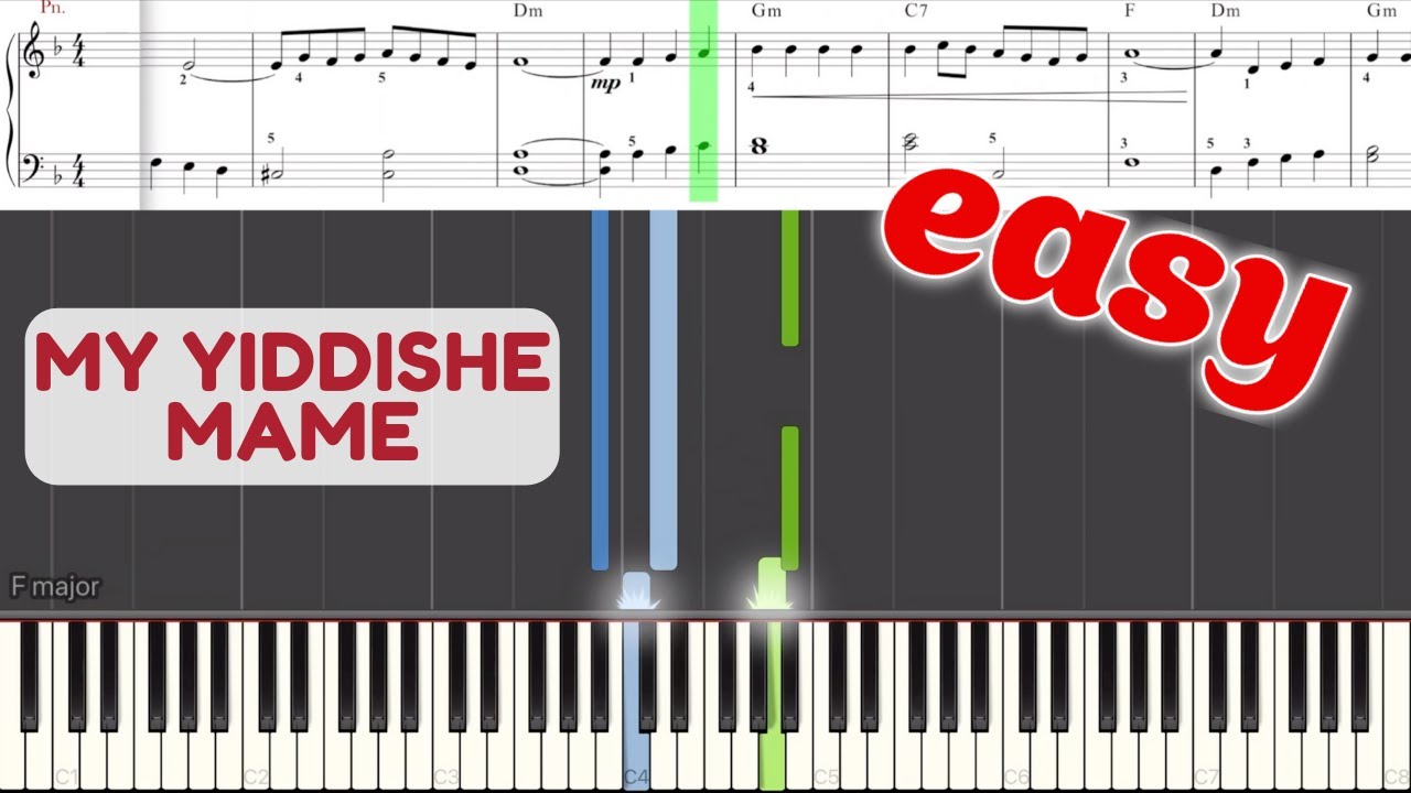 Yiddishe Mame. EASY piano tutorial. Jewish song