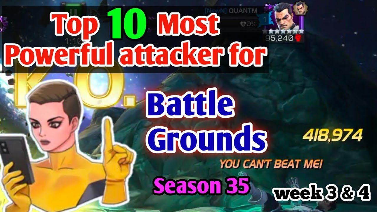 Top 10 Most Powerful attackers for Battle grounds season 35 | week 3 & 4 MCOC 