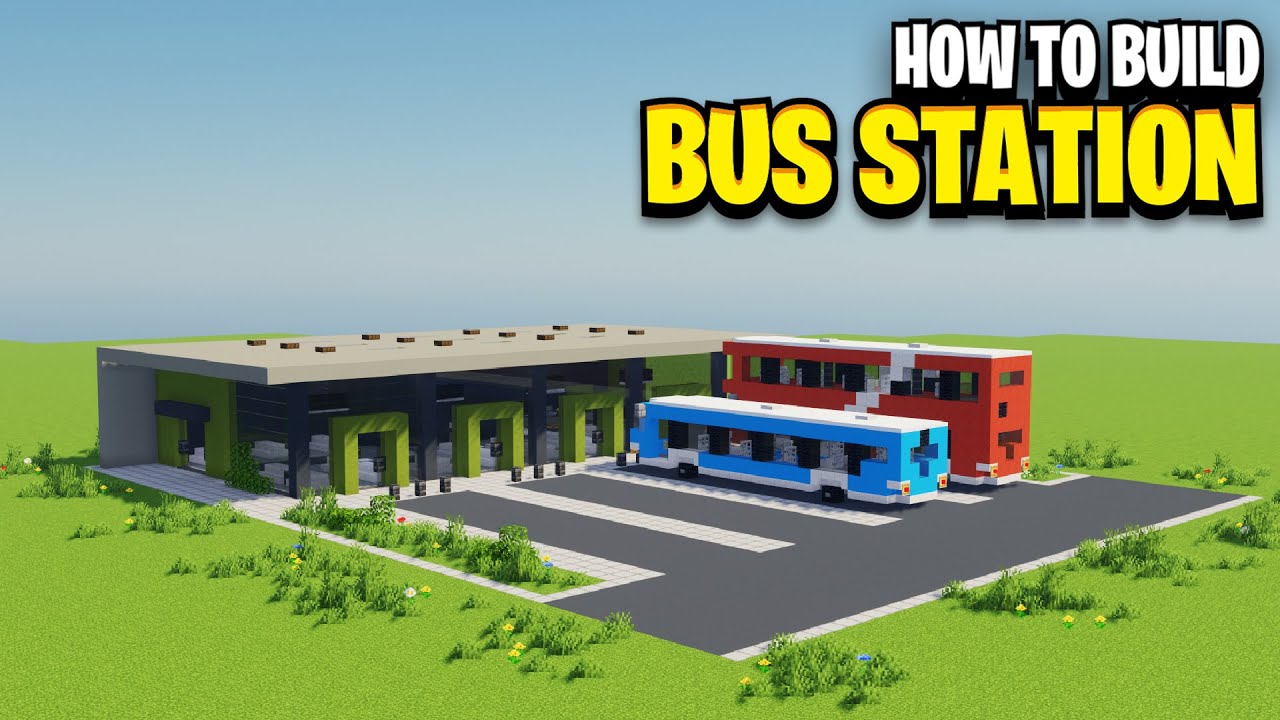 How To Build A BUS STATION In Minecraft!