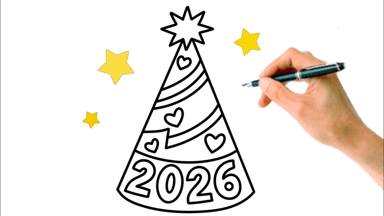 Урок рисования для детей 2026. С Новым годом! Пошаговая инструкция.