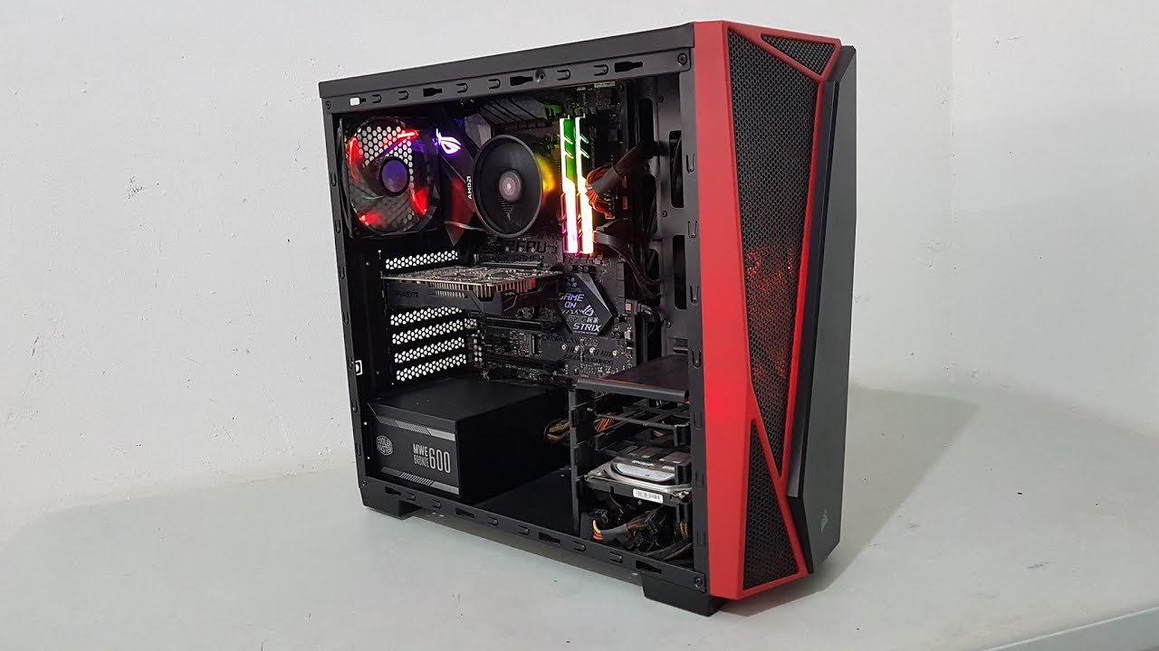 Corsair Spec 04 Rojo Upgrade de kit Motherboard Asus B450-F y procesador Ryzen 5 3600