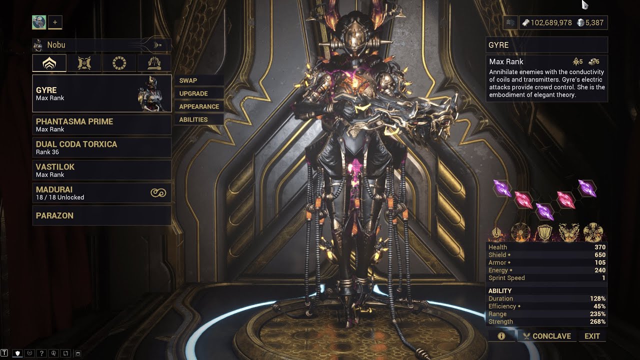 Warframe Maximum Investment - Gyre (Pre Conductive Sphere Fix)  | Techrot Encore