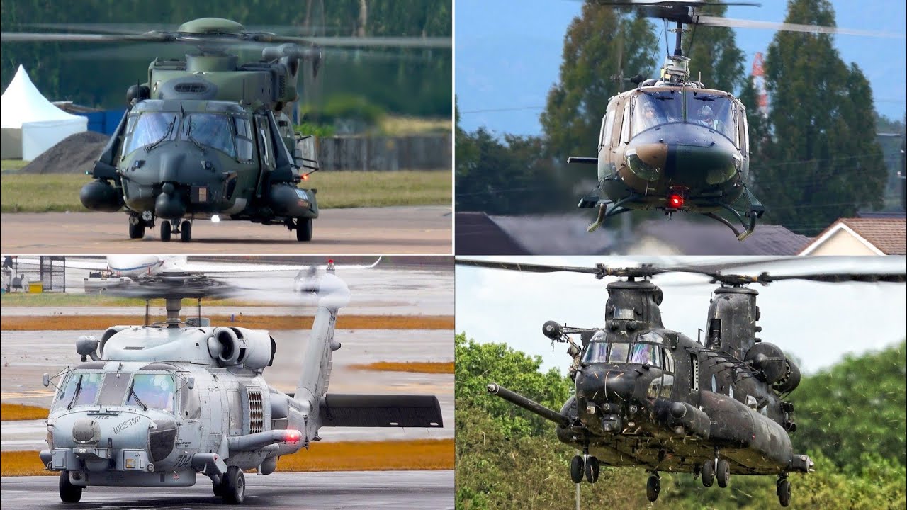 40+ Minutes of Powerful Military Helicopters: CH-47F, NH90, UH-1, AH-1S, OH-1 & MH-47G