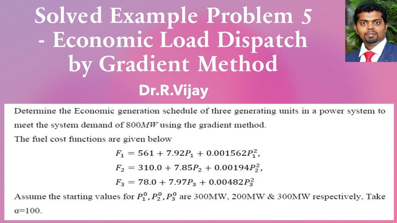 Solved Example Problem 5 - Economic Load Dispatch by Gradient Method