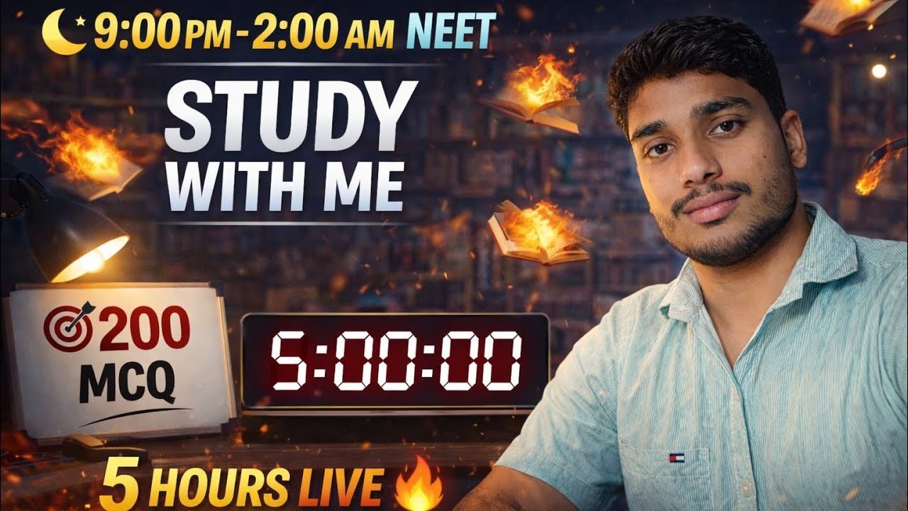 Neet 2026 75 days challenge // Study Live With Me Till 2:00am #Neet2026 #jee #study #SSC #pw #UPSC