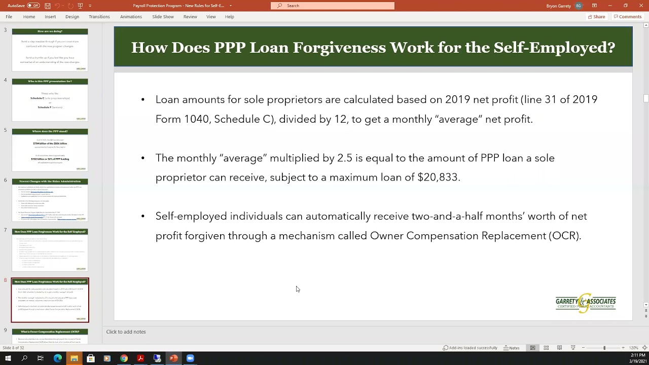 Payroll Protection Program - For the Self-Employed