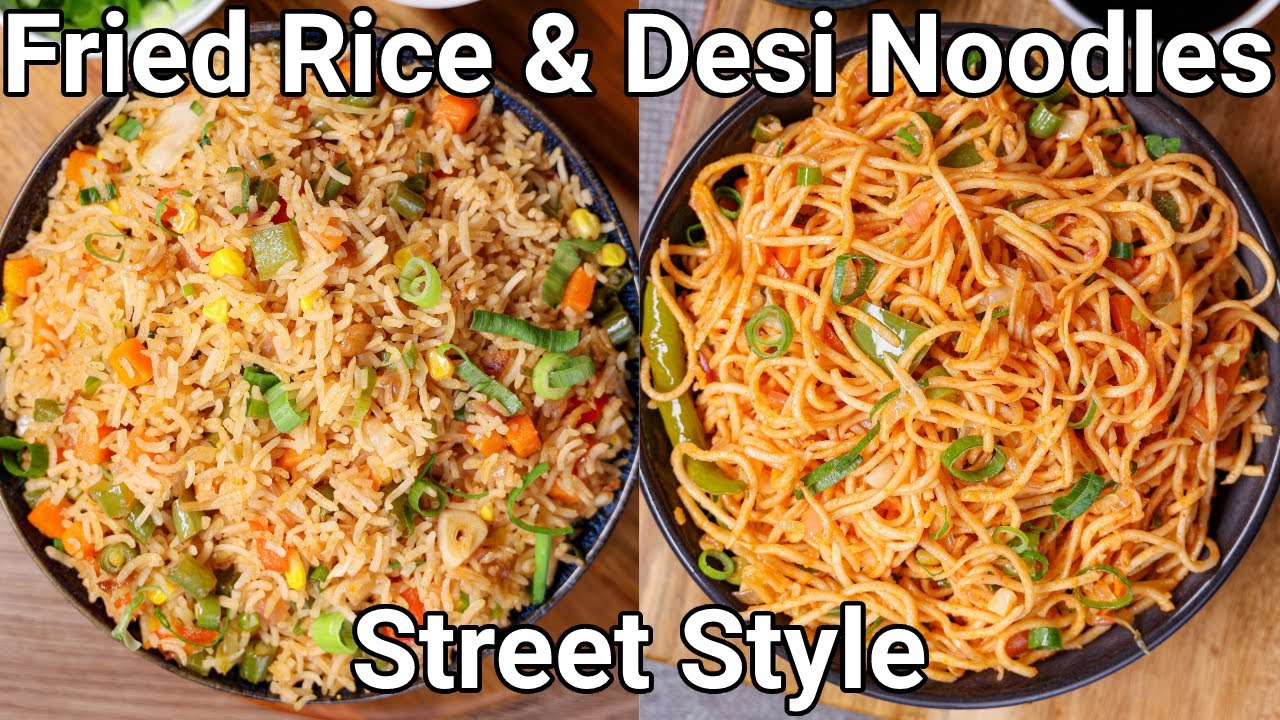 Burnt Garlic Fried Rice & Desi Veg Noodles Recipe | Garlic Fried Rice & Masala Noodles Combo Meal