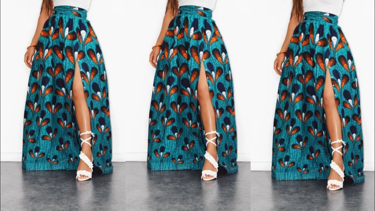 JUPE MAXI  FRONCÉE AVEC FENTE EN WAX [ TUTORIEL COUTURE ET PATRON FACILE] ...PRETTY IRO