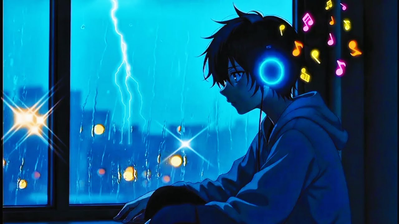 Rainy Night Window ASMR | Calm Music for Deep RelaxationSoft