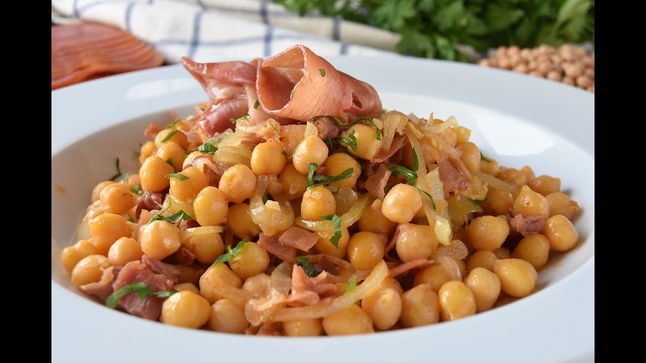 Garbanzos con jamón fáciles y rápidos