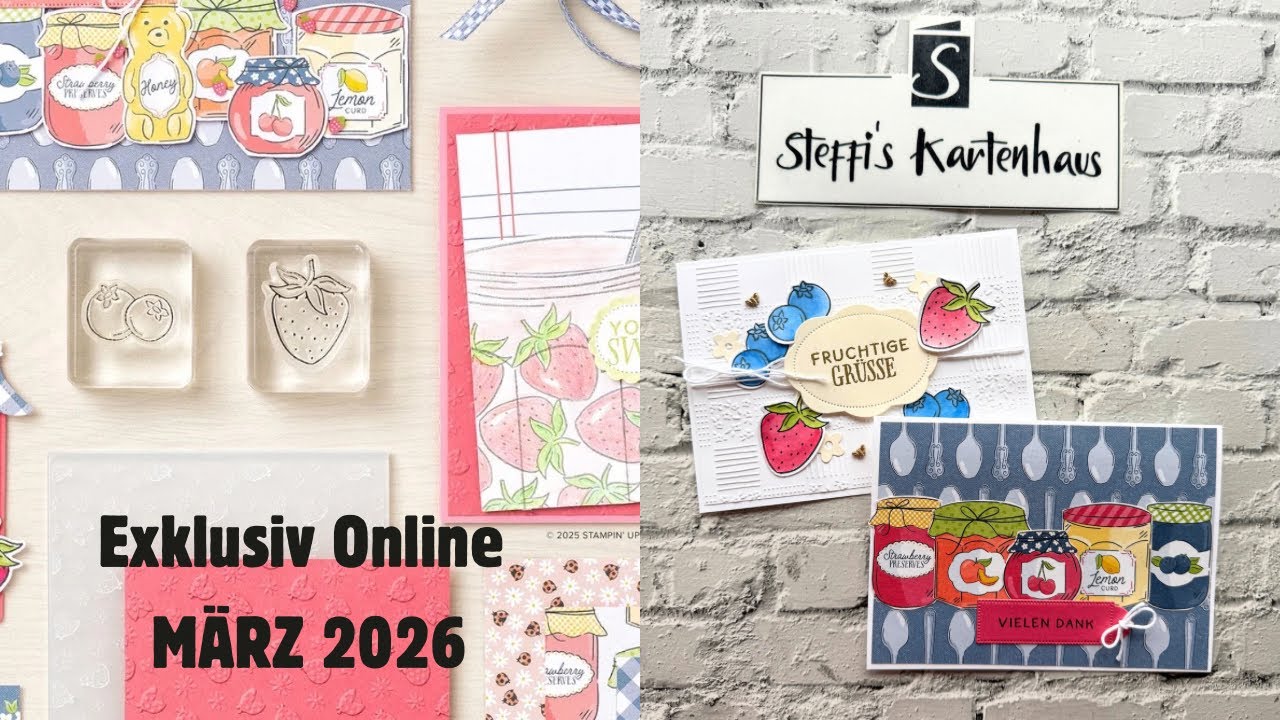 Produktvorschau Glück im Glas Stampin‘ Up! Zwei tolle unterschiedliche Karten mit dem Marmeladenglas