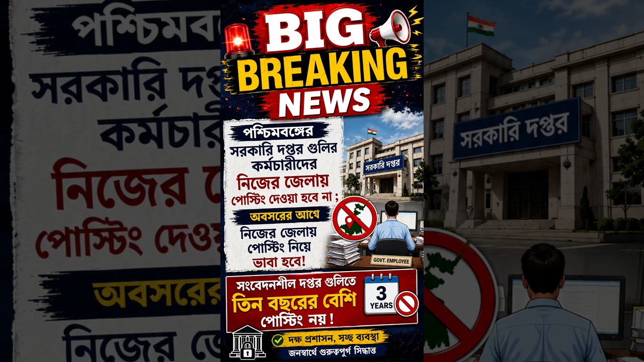 🔥 West Bengal Govt Employees New Posting Rule | Latest Update