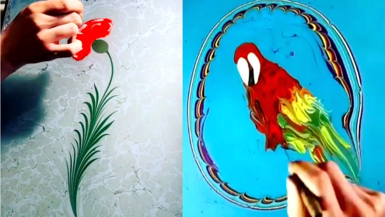 Relaxing Turkish Marbling Art Compilation | Paper Marbling Techniques | Amazing Ebru Art