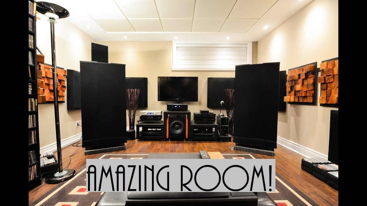 AMAZING Room acoustic treatment! Friend's system tour, QUAD ESL 989, HEGEL H300+HD30.