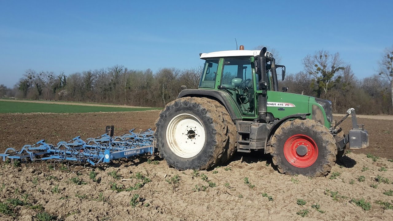 Maisfelder abeggen 2018 | Fendt 415 Vario mit Lemken Sattbettkombination