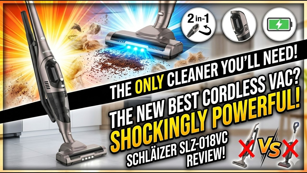 schlëizer SLZ-018VC Aspirateur Balai Sans Fil 2 en 1, Technologie Cyclone