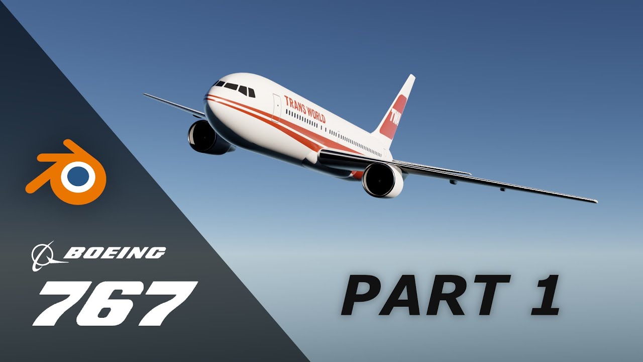 Blender aircraft modeling process (Boeing 767 - part 1)