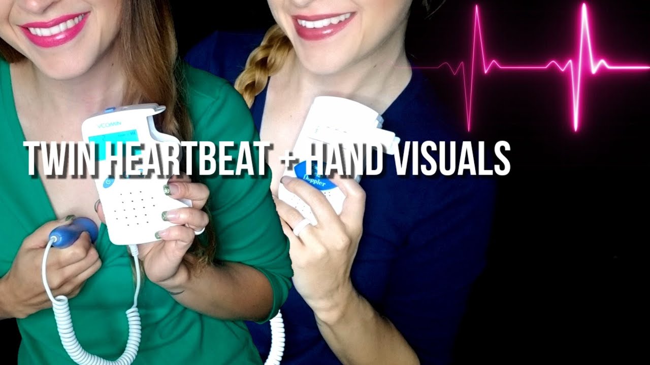 Twin Heartbeats With Fetal Doppler + Calming Hand Visuals [ASMR]