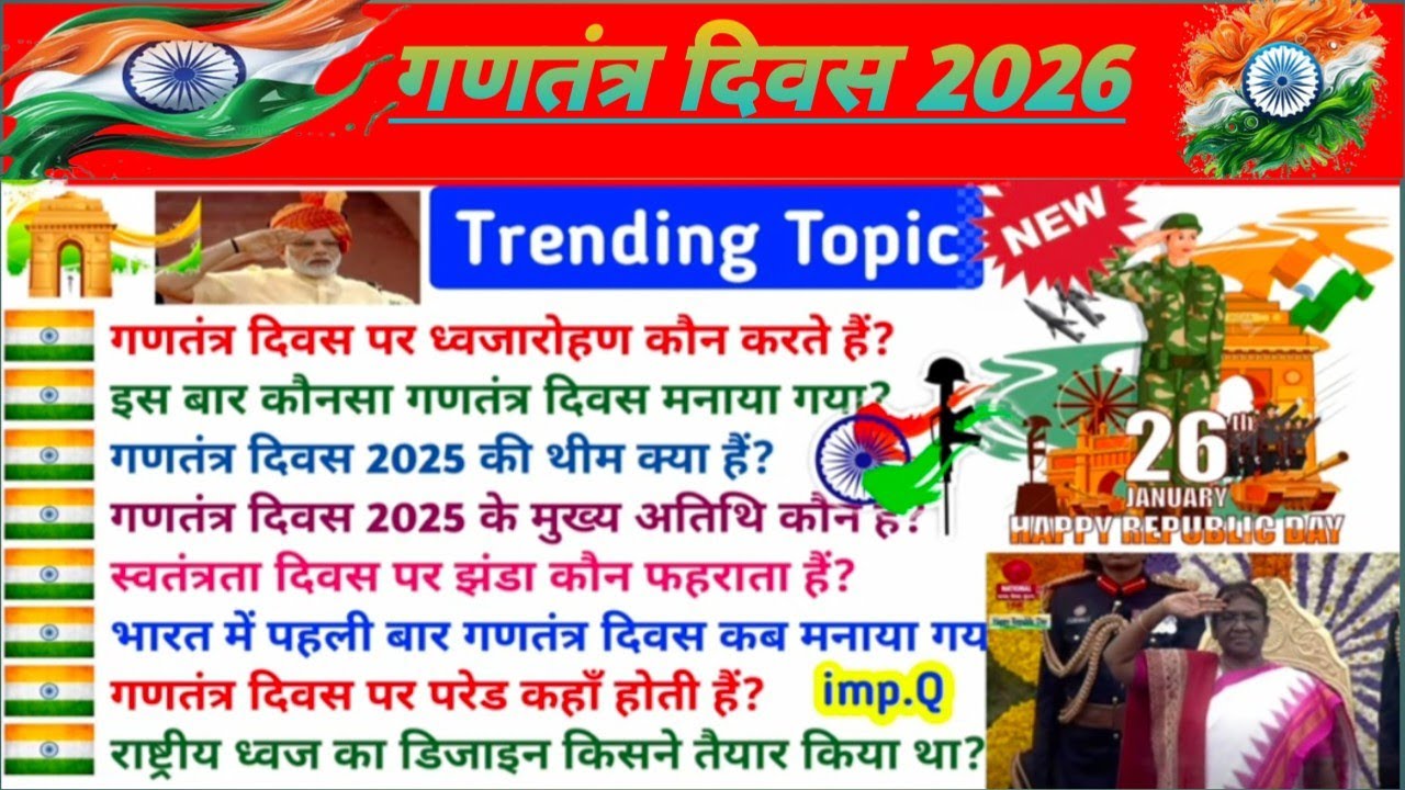 गणतंत्र दिवस 2026 GK | 77th Republic Day 2026 GK | 26 January 2025 | droupadi murmu | नरेंद्र मोदी